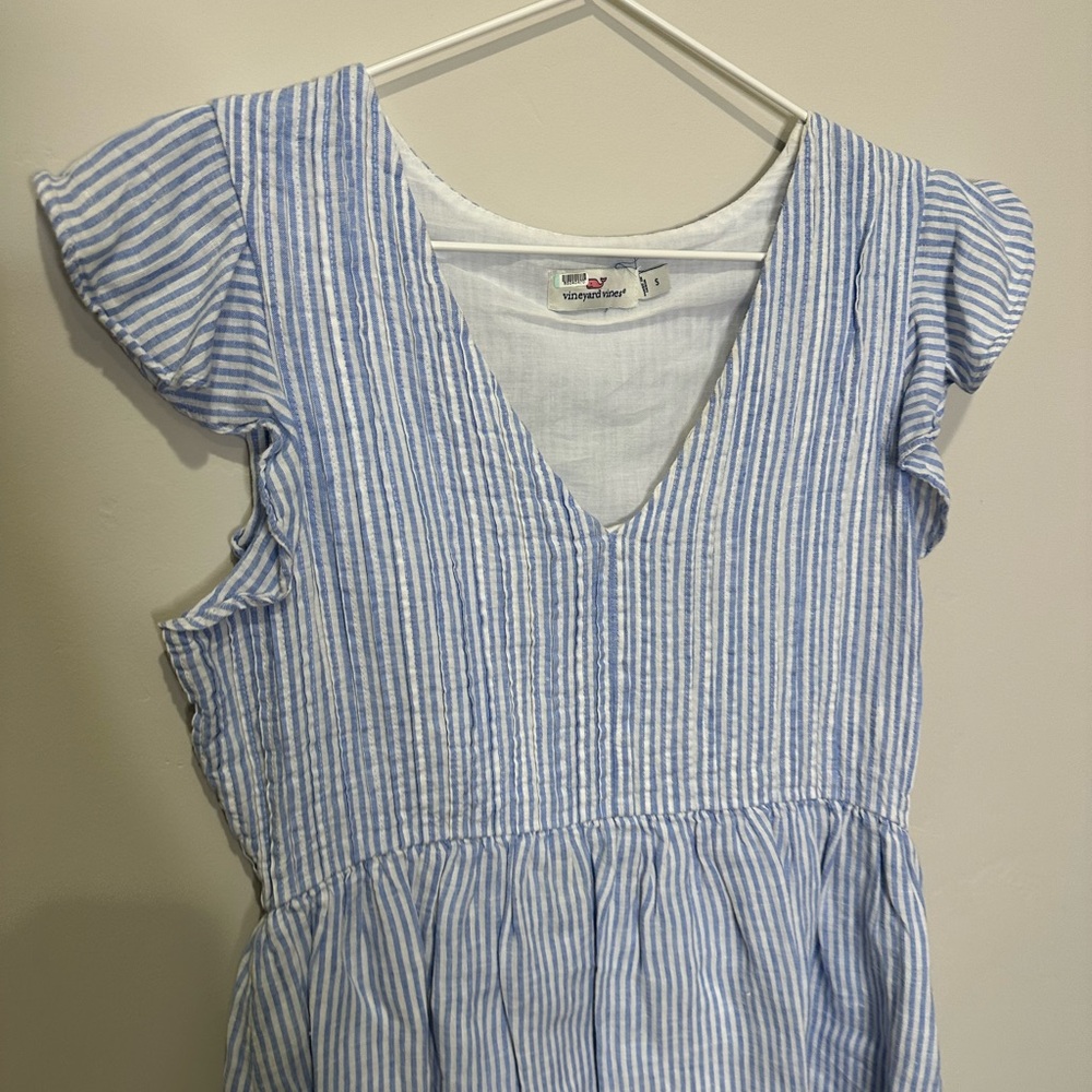 Vineyard Vines Linen Striped Pintuck Dress - Picture 3 of 5